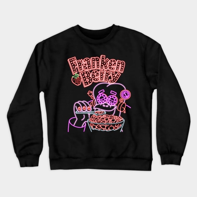 Franken Berry Neon Crewneck Sweatshirt by AlanSchell76